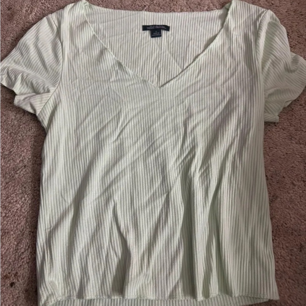 Green V-Neck top